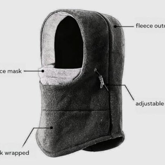 Fleece Balaclava Windproof Warm Hood Oversized Unisex Winter Sport Face Cover main image 2
